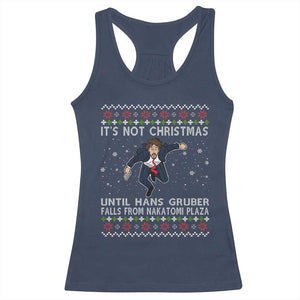 Nakatomi Plaza Racerback Tank Top It's Not Christmas Until Hans Gruber Falls From Building TS02 Navy Print Your Wear