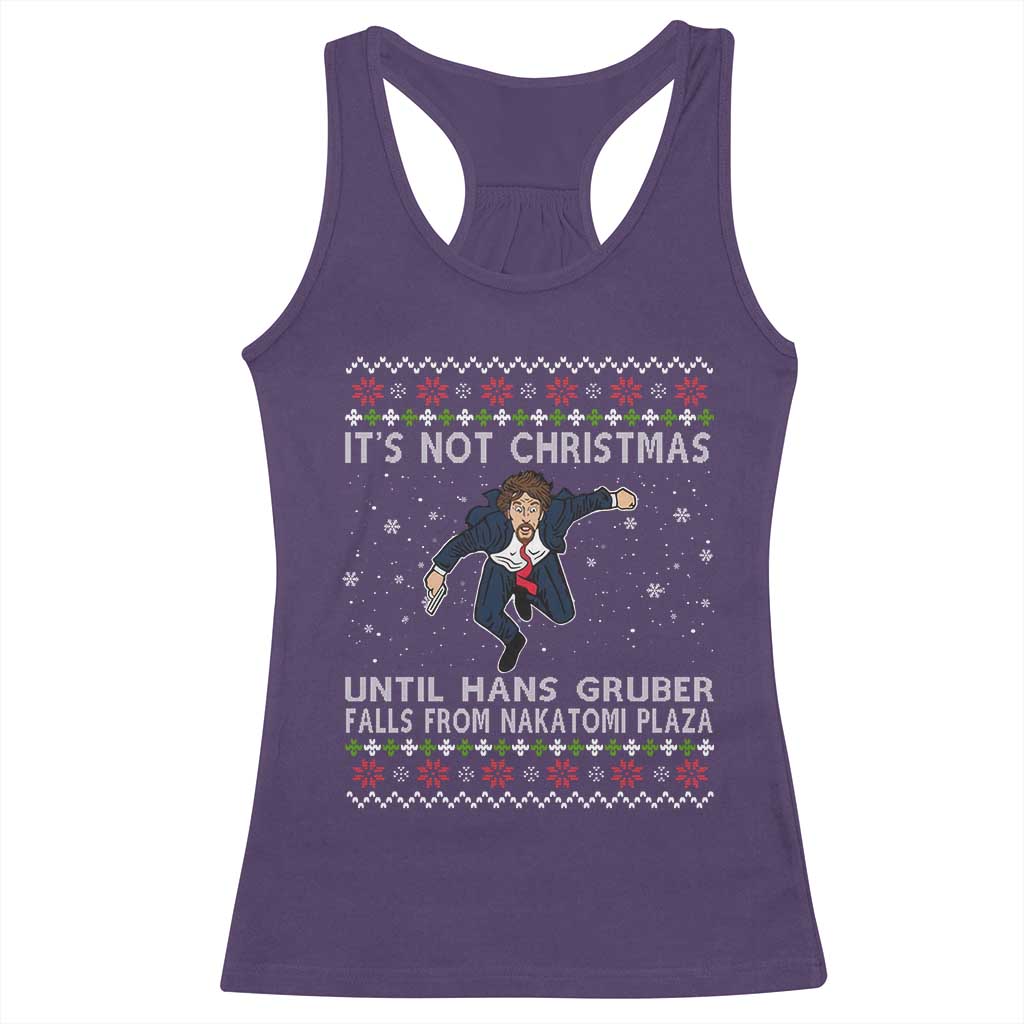 Nakatomi Plaza Racerback Tank Top It's Not Christmas Until Hans Gruber Falls From Building TS02 Purple Print Your Wear