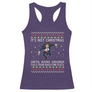 Nakatomi Plaza Racerback Tank Top It's Not Christmas Until Hans Gruber Falls From Building TS02 Purple Print Your Wear