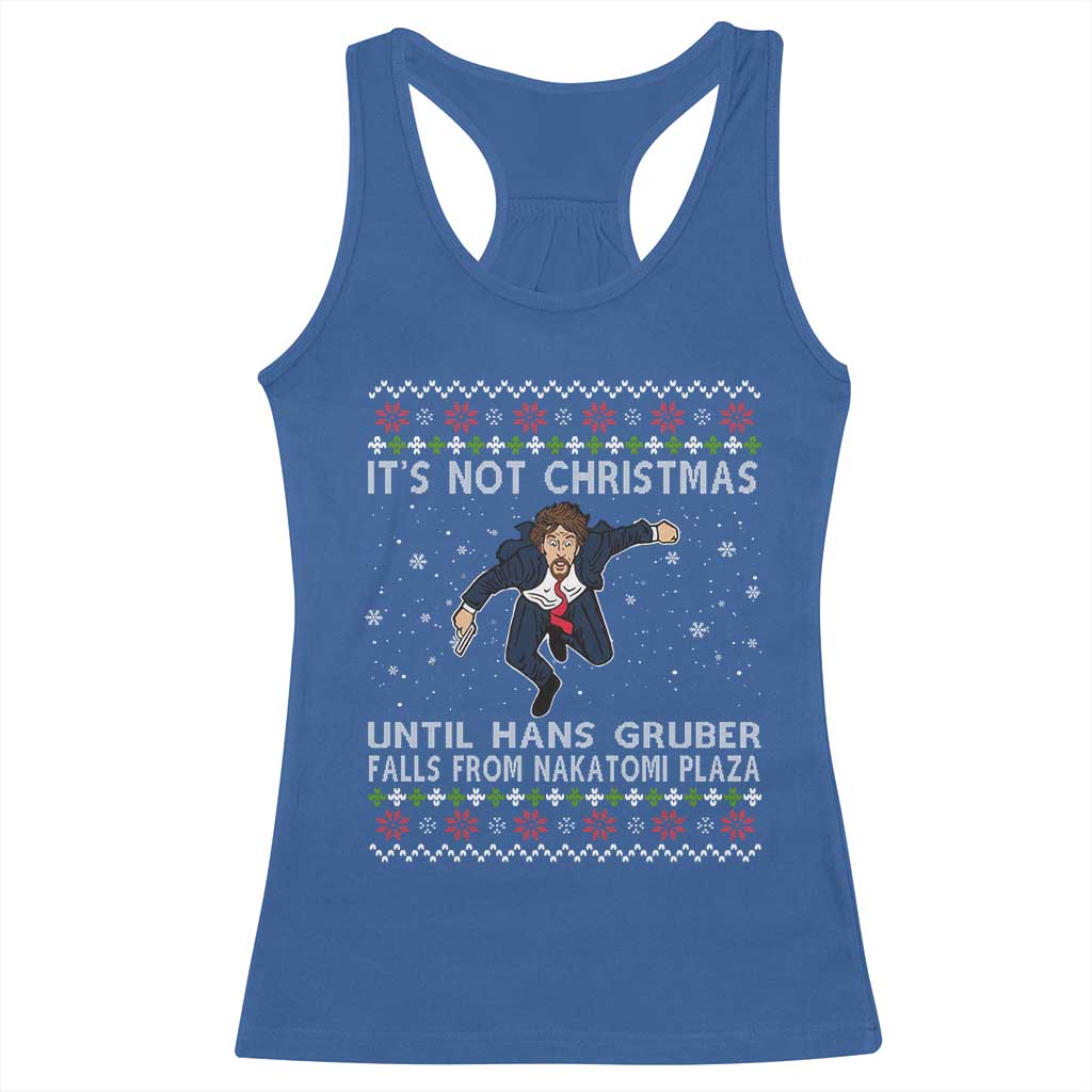 Nakatomi Plaza Racerback Tank Top It's Not Christmas Until Hans Gruber Falls From Building TS02 Royal Blue Print Your Wear
