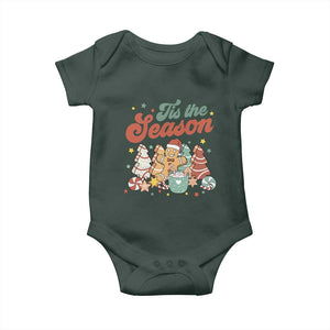 Christmas Cookies Baby Onesie Tis The Season Xmas Tree Cakes Gingerbread Man Retro Groovy TS02 Print Your Wear