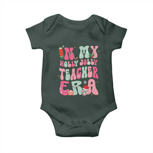 In My Holly Jolly Teacher Era Xmas Groovy Christmas Baby Onesie TS02 Print Your Wear