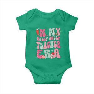 In My Holly Jolly Teacher Era Xmas Groovy Christmas Baby Onesie TS02 Irish Green Print Your Wear