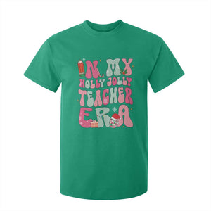 In My Holly Jolly Teacher Era Xmas Groovy Christmas T Shirt For Kid TS02 Irish Green Print Your Wear