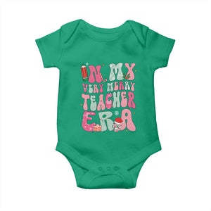 In My Very Merry Teacher Era Xmas Groovy Christmas Baby Onesie TS02 Irish Green Print Your Wear