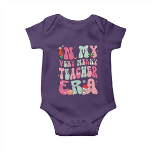In My Very Merry Teacher Era Xmas Groovy Christmas Baby Onesie TS02 Purple Print Your Wear