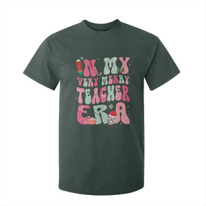 In My Very Merry Teacher Era Xmas Groovy Christmas T Shirt For Kid TS02 Dark Forest Green Print Your Wear