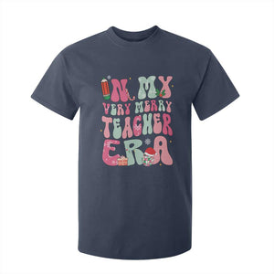 In My Very Merry Teacher Era Xmas Groovy Christmas T Shirt For Kid TS02 Navy Print Your Wear
