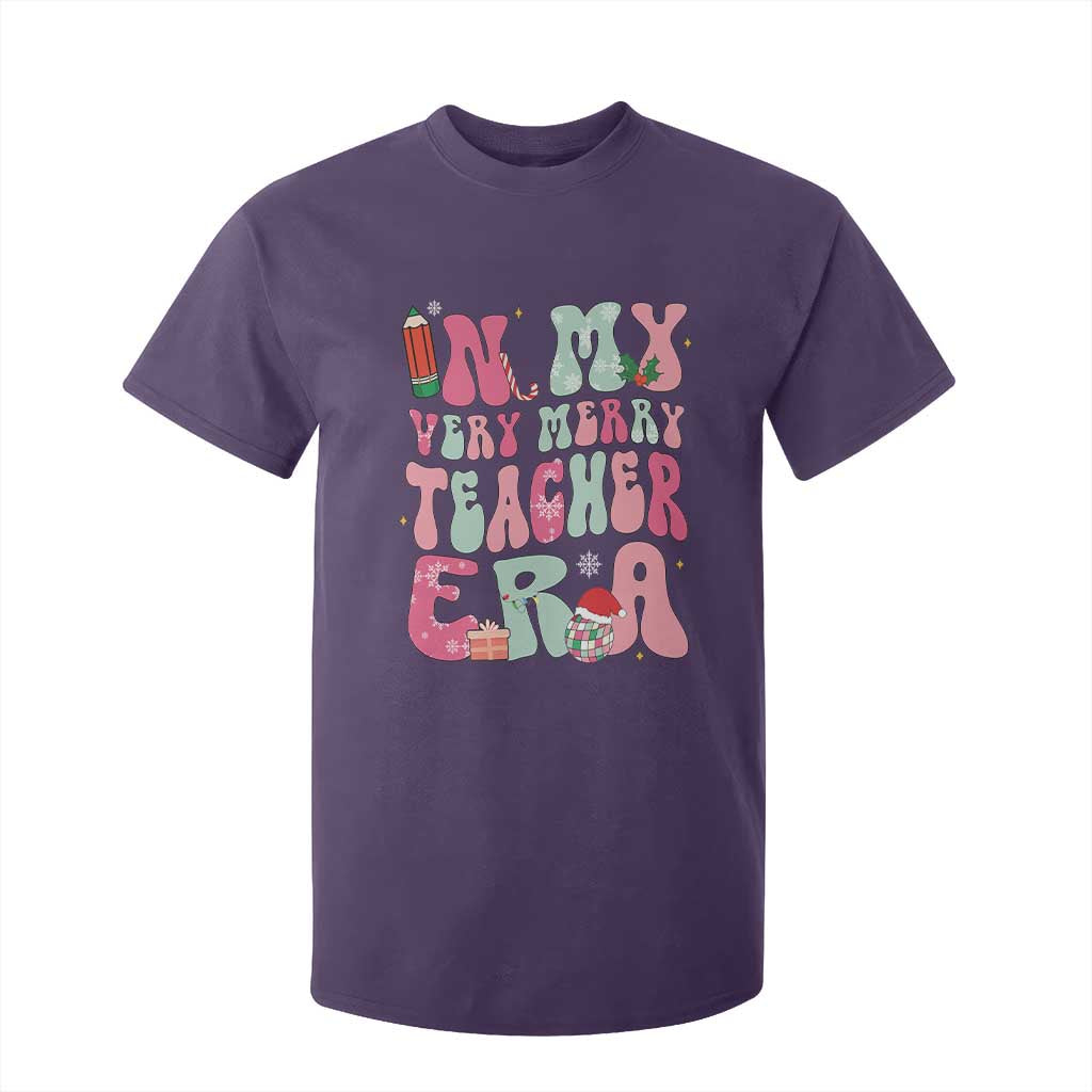 In My Very Merry Teacher Era Xmas Groovy Christmas T Shirt For Kid TS02 Purple Print Your Wear