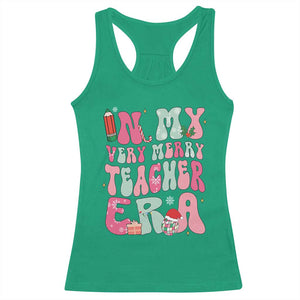 In My Very Merry Teacher Era Xmas Groovy Christmas Racerback Tank Top TS02 Irish Green Print Your Wear