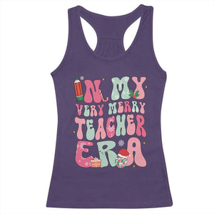 In My Very Merry Teacher Era Xmas Groovy Christmas Racerback Tank Top TS02 Purple Print Your Wear