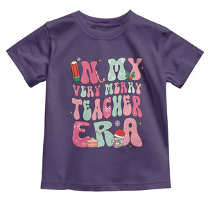 In My Very Merry Teacher Era Xmas Groovy Christmas Toddler T Shirt TS02 Purple Print Your Wear