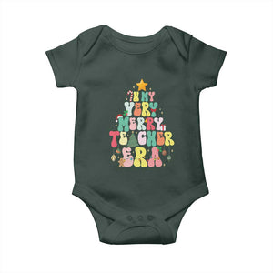 In My Very Merry Teacher Era Xmas Groovy Christmas Tree Baby Onesie TS02 Print Your Wear
