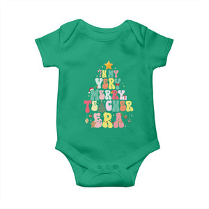 In My Very Merry Teacher Era Xmas Groovy Christmas Tree Baby Onesie TS02 Irish Green Print Your Wear