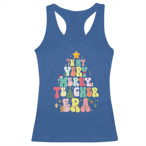In My Very Merry Teacher Era Xmas Groovy Christmas Tree Racerback Tank Top TS02 Royal Blue Print Your Wear