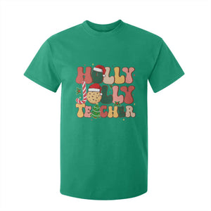 Groovy Holly Jolly Teacher Christmas Retro Xmas T Shirt For Kid TS02 Irish Green Print Your Wear