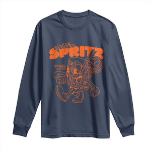 Aperitivo Spritz Long Sleeve Shirt Funny Italiano Aperollin' Recipe TS02 Navy Print Your Wear