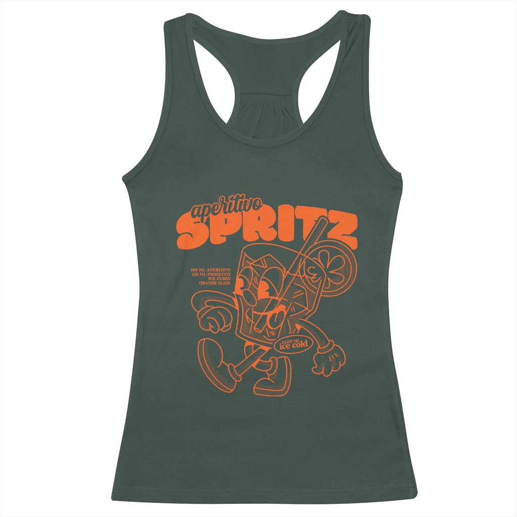 Aperitivo Spritz Racerback Tank Top Funny Italiano Aperollin' Recipe TS02 Dark Forest Green Print Your Wear