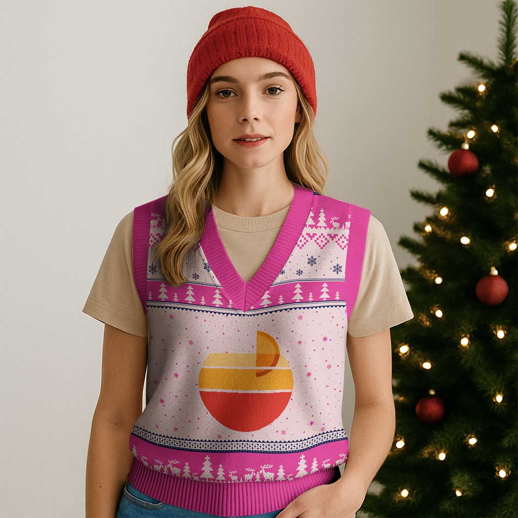 Aperol Spritz V-Neck Knit Sweater Vest Sprizz Summer Cocktail Lover Retro Sunset TS02 Hot Pink Print Your Wear