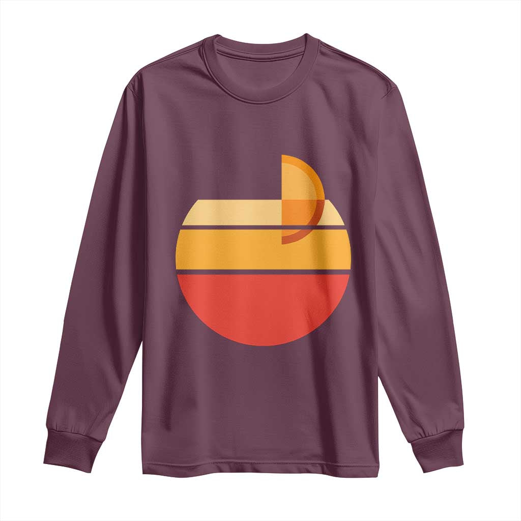 Aperol Spritz Long Sleeve Shirt Sprizz Summer Cocktail Lover Retro Sunset TS02 Maroon Print Your Wear
