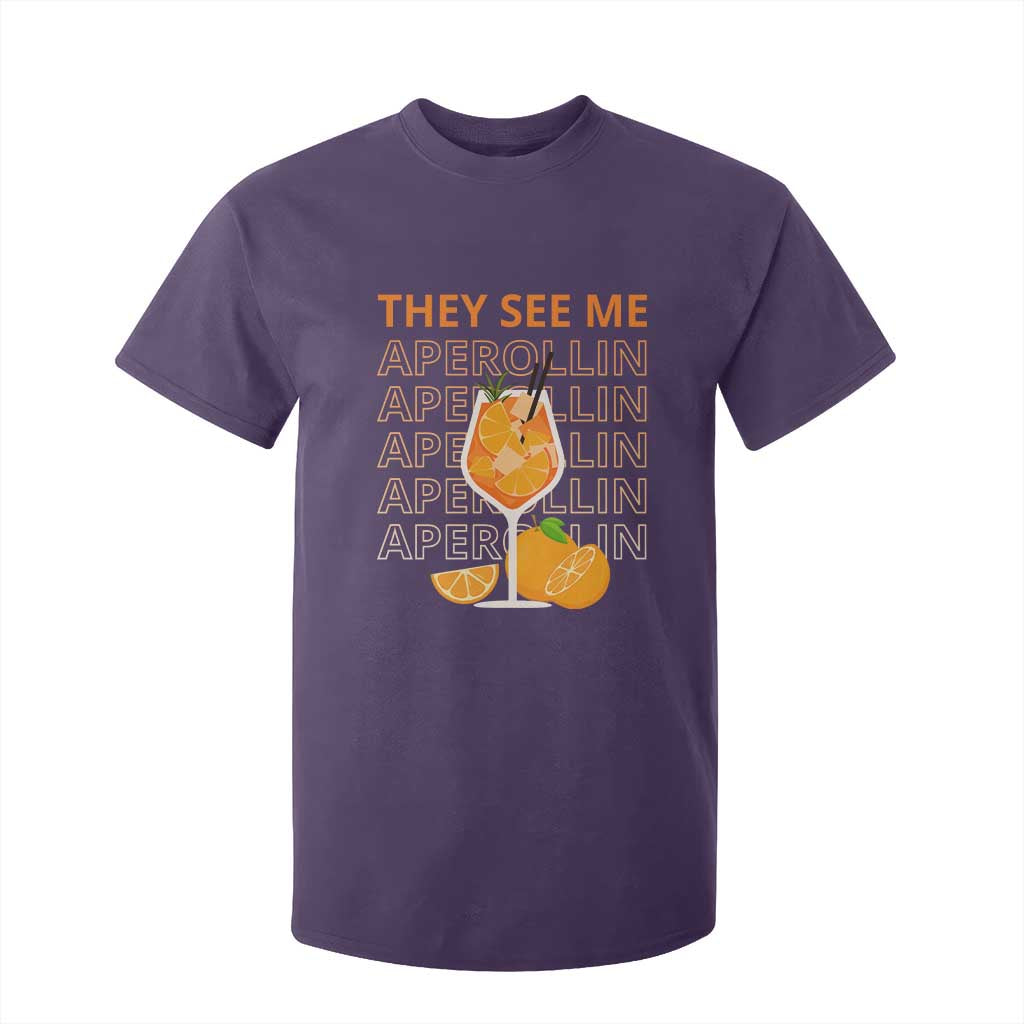 Aperol Spritz T Shirt For Kid They See Me Aperollin Summer Cocktail Sprizz TS02 Purple Print Your Wear