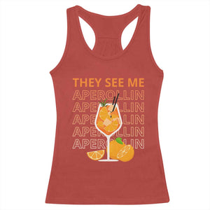 Aperol Spritz Racerback Tank Top They See Me Aperollin Summer Cocktail Sprizz TS02 Red Print Your Wear