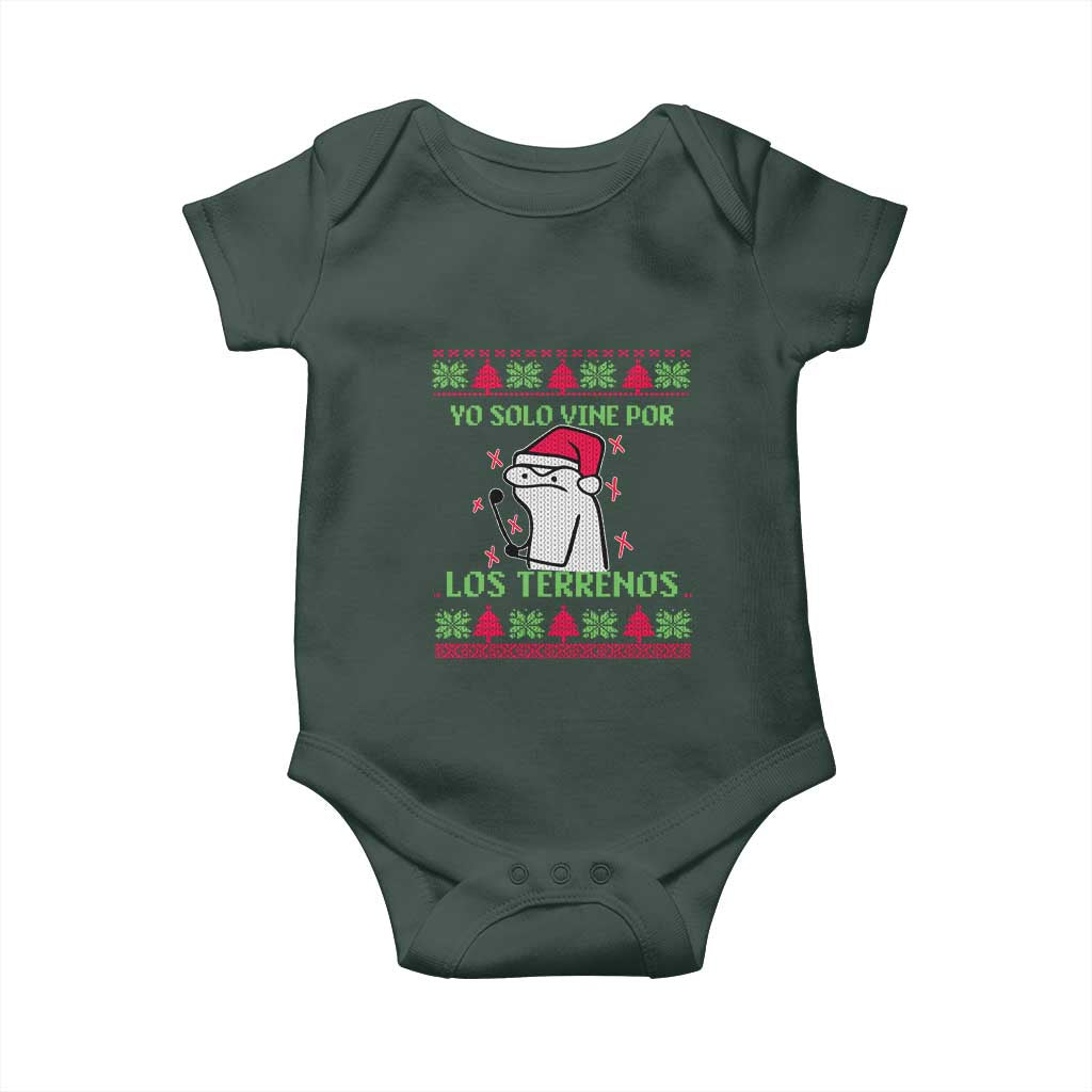 Funny Spanish Ugly Christmas Baby Onesie Yo Solo Vine Por Los Terrenos I'm Just Here For Feliz Navidad Mexican TS02 Print Your Wear