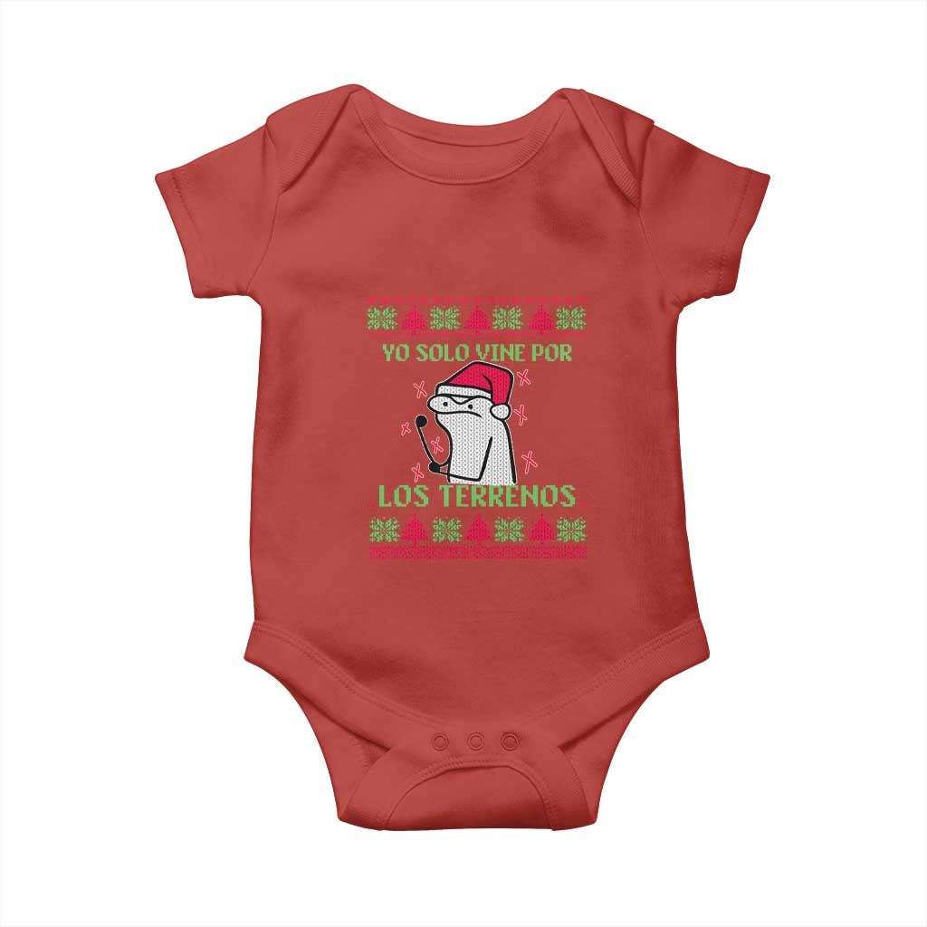 Funny Spanish Ugly Christmas Baby Onesie Yo Solo Vine Por Los Terrenos I'm Just Here For Feliz Navidad Mexican TS02 Red Print Your Wear