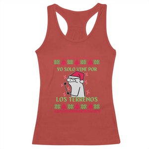 Funny Spanish Ugly Christmas Racerback Tank Top Yo Solo Vine Por Los Terrenos I'm Just Here For Feliz Navidad Mexican TS02 Red Print Your Wear