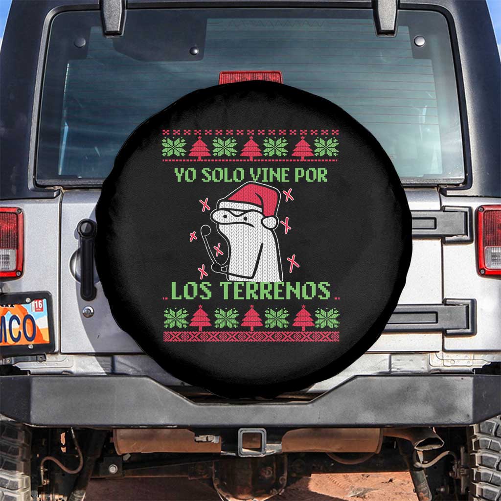 Funny Spanish Ugly Christmas Spare Tire Cover Yo Solo Vine Por Los Terrenos I'm Just Here For Feliz Navidad TS02 No hole Black Print Your Wear