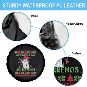Funny Spanish Ugly Christmas Spare Tire Cover Yo Solo Vine Por Los Terrenos I'm Just Here For Feliz Navidad TS02 Print Your Wear