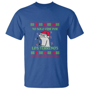Funny Spanish Ugly Christmas T Shirt Yo Solo Vine Por Los Terrenos I'm Just Here For Feliz Navidad Mexican TS02 Royal Blue Print Your Wear
