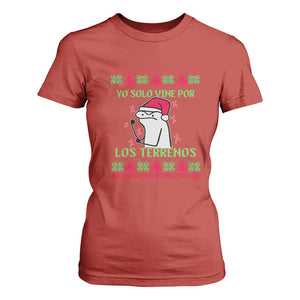 Funny Spanish Ugly Christmas T Shirt For Women Yo Solo Vine Por Los Terrenos I'm Just Here For Feliz Navidad Mexican TS02 Red Print Your Wear