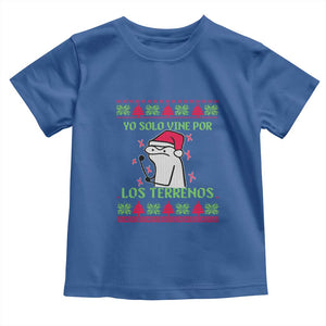 Funny Spanish Ugly Christmas Toddler T Shirt Yo Solo Vine Por Los Terrenos I'm Just Here For Feliz Navidad Mexican TS02 Royal Blue Print Your Wear