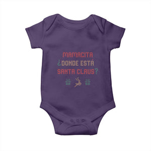 Funny Spanish Christmas Baby Onesie Mamacita Donde Esta Santa Claus Mexican Hottie TS02 Purple Print Your Wear