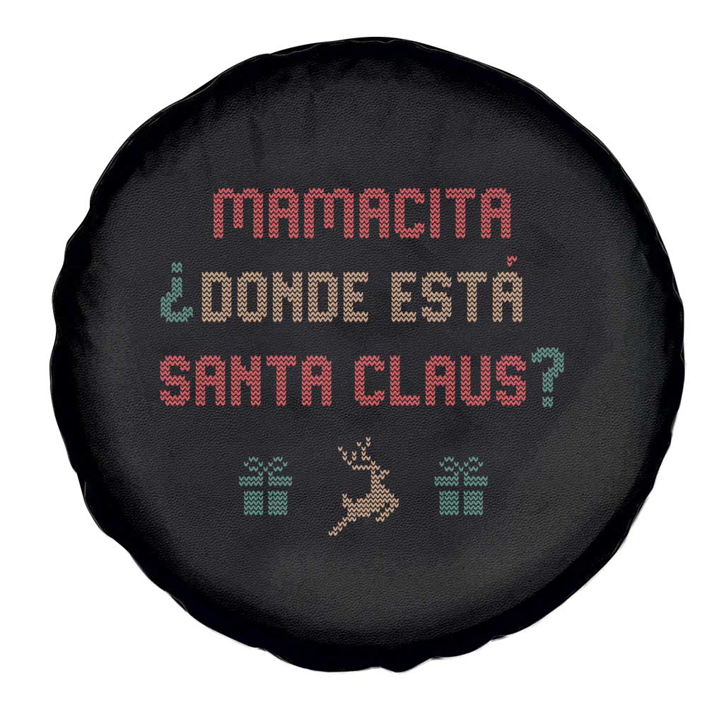 Funny Spanish Christmas Spare Tire Cover Mamacita Donde Esta Santa Claus Hottie TS02 Print Your Wear