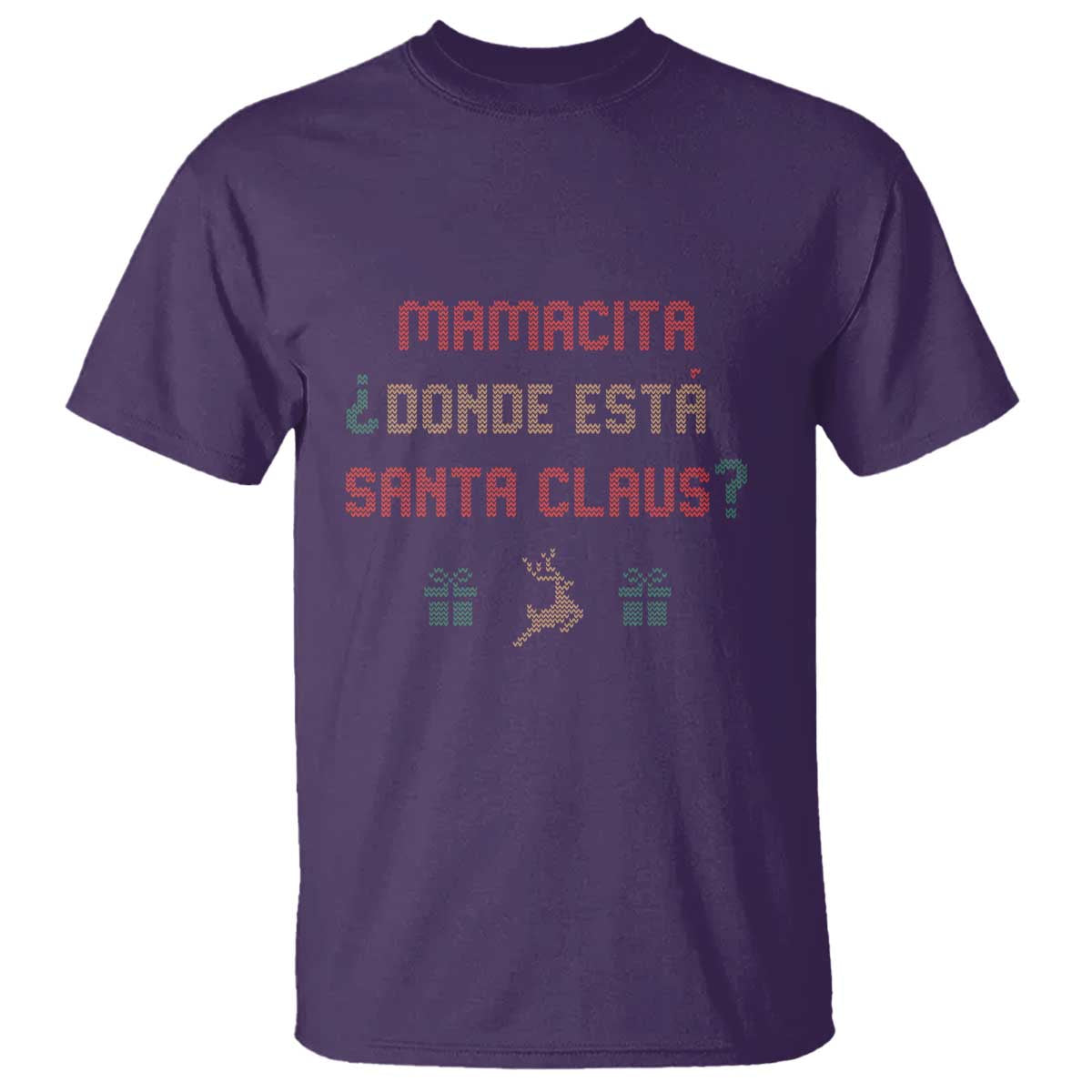 Funny Spanish Christmas T Shirt Mamacita Donde Esta Santa Claus Mexican Hottie TS02 Purple Print Your Wear