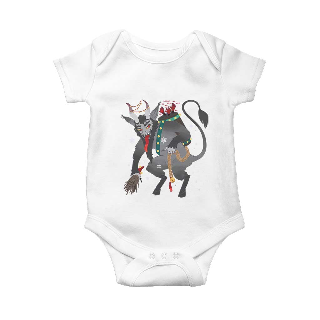 Christmas Merry Krampus Baby Onesie Naughty Horror Evil Xmas Psychobilly TS02 White Print Your Wear