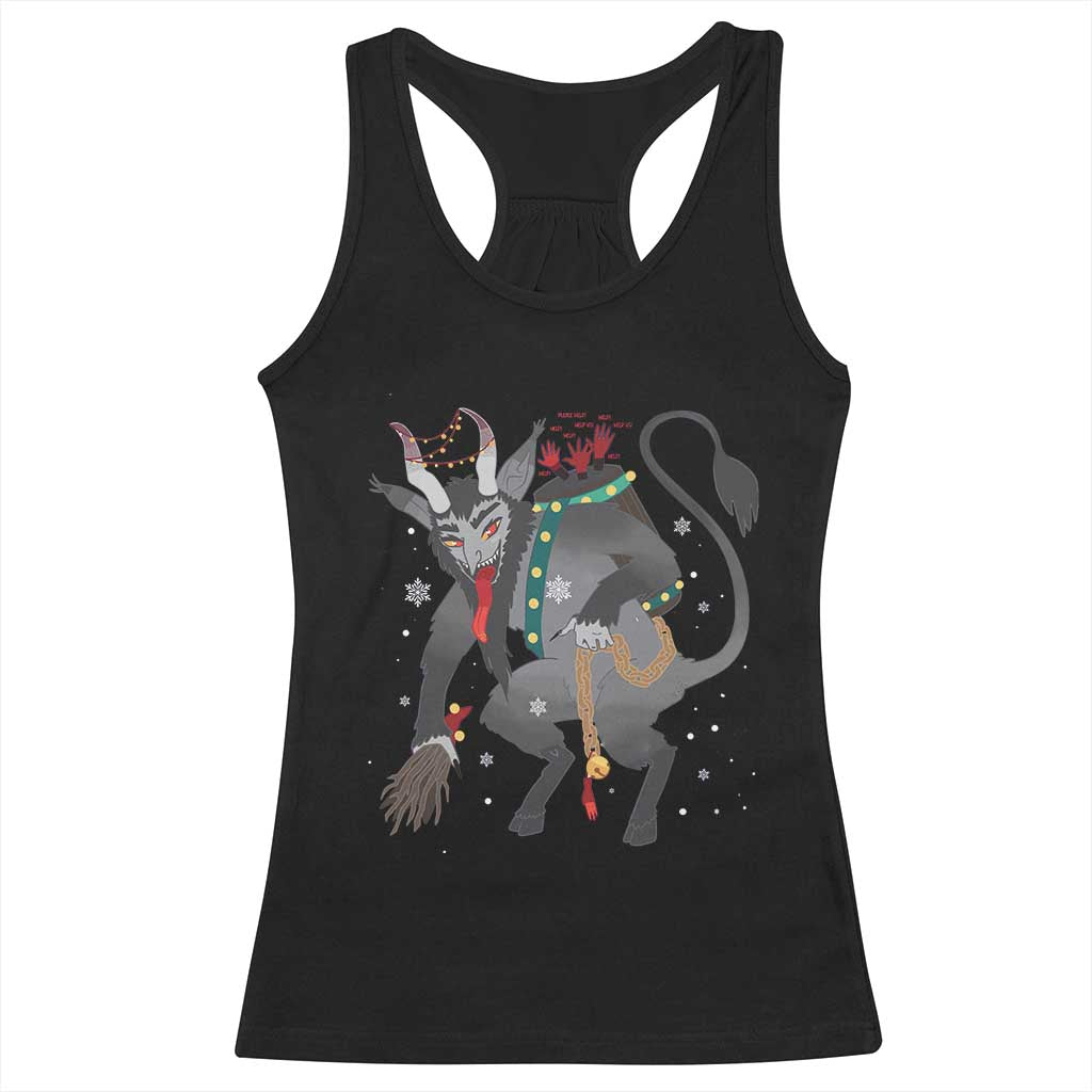 Christmas Merry Krampus Racerback Tank Top Naughty Horror Evil Xmas Psychobilly TS02 Black Print Your Wear