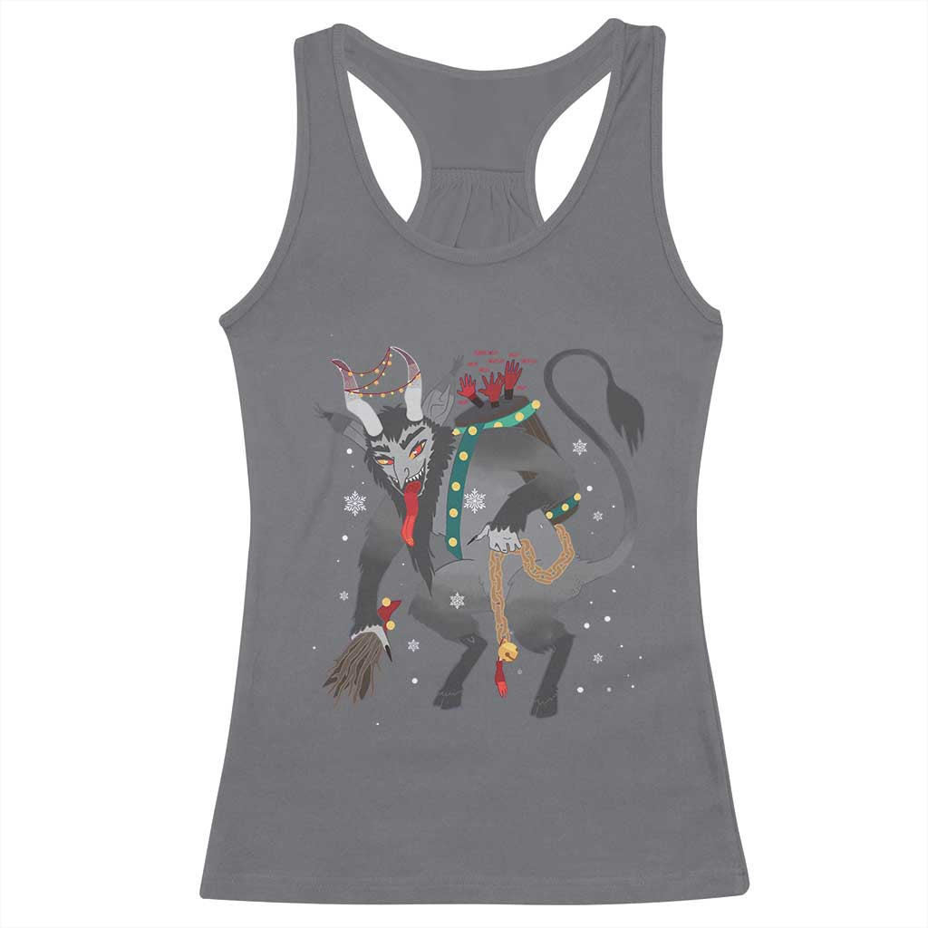 Christmas Merry Krampus Racerback Tank Top Naughty Horror Evil Xmas Psychobilly TS02 Charcoal Print Your Wear