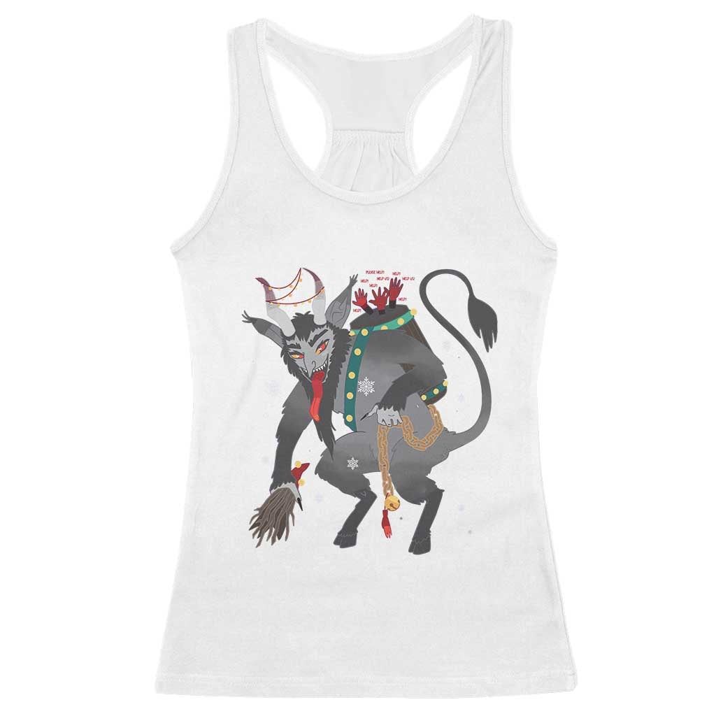 Christmas Merry Krampus Racerback Tank Top Naughty Horror Evil Xmas Psychobilly TS02 White Print Your Wear
