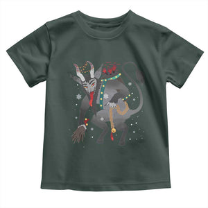 Christmas Merry Krampus Toddler T Shirt Naughty Horror Evil Xmas Psychobilly TS02 Dark Forest Green Print Your Wear