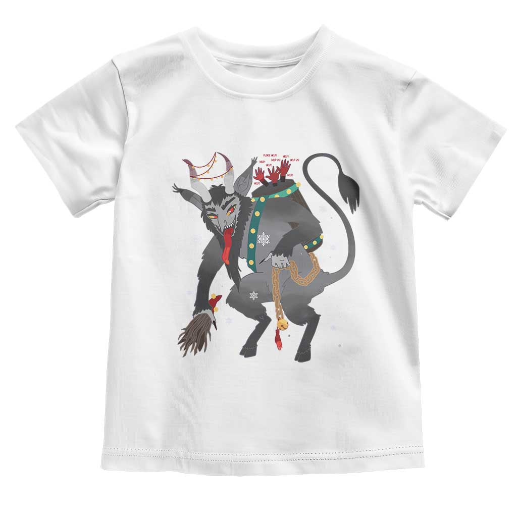 Christmas Merry Krampus Toddler T Shirt Naughty Horror Evil Xmas Psychobilly TS02 White Print Your Wear