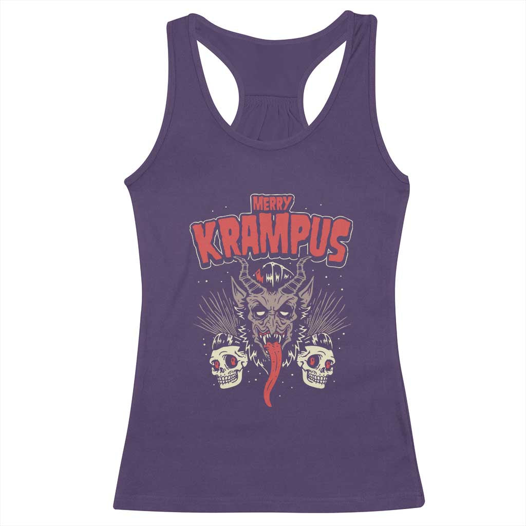 Merry Krampus Christmas Racerback Tank Top Naughty Xmas Psychobilly Horror TS02 Purple Print Your Wear