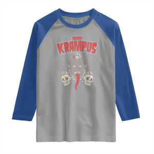 Merry Krampus Christmas Raglan Shirt Naughty Xmas Psychobilly Horror TS02 Sport Gray Royal Print Your Wear