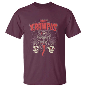 Merry Krampus Christmas T Shirt Naughty Xmas Psychobilly Horror TS02 Maroon Print Your Wear