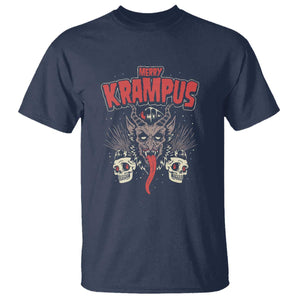 Merry Krampus Christmas T Shirt Naughty Xmas Psychobilly Horror TS02 Navy Print Your Wear