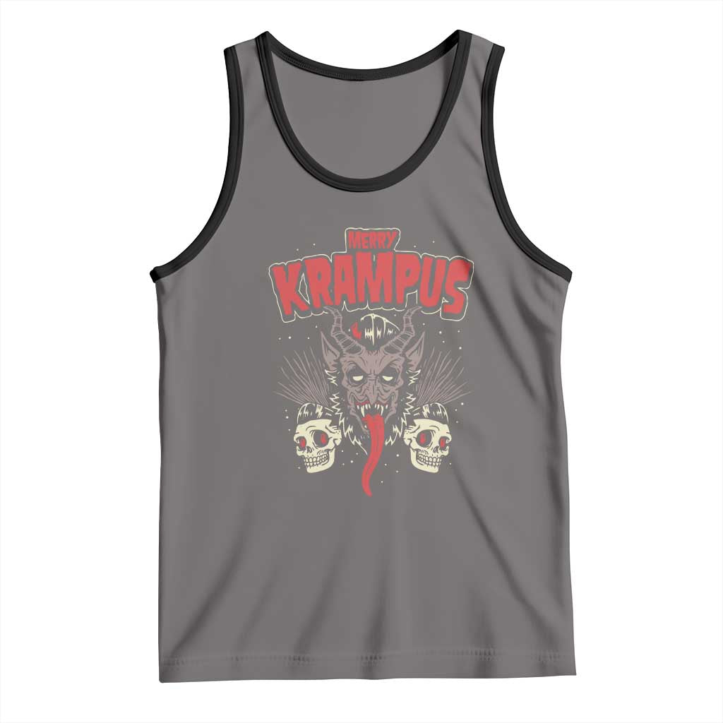Merry Krampus Christmas Tank Top Naughty Xmas Psychobilly Horror TS02 Deep Heather Black Print Your Wear