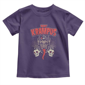 Merry Krampus Christmas Toddler T Shirt Naughty Xmas Psychobilly Horror TS02 Purple Print Your Wear