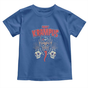 Merry Krampus Christmas Toddler T Shirt Naughty Xmas Psychobilly Horror TS02 Royal Blue Print Your Wear